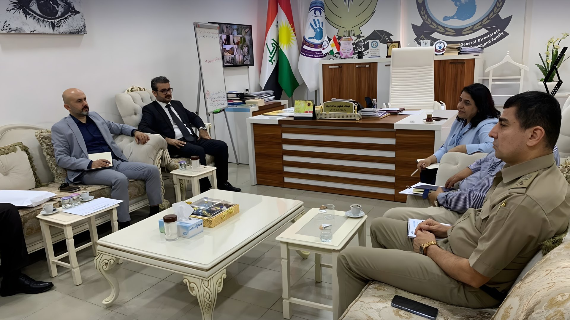 زيارة وفد منظمة المحقق إلى المديرية العامة لمكافحة العنف ضد المرأة والأسرة