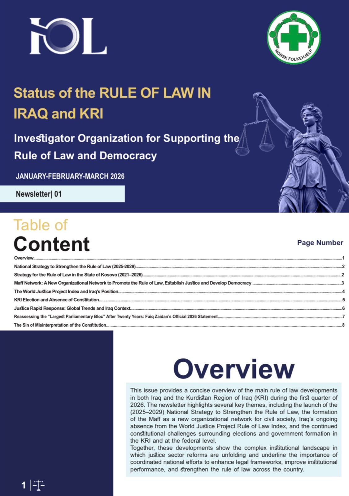 Status of the Rule of Law in Iraq and KRI (Newsletter | Issue 1)